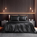 Breathable Luxury Set, Queen, Silky Bed s, 4 Pieces,Black - Cooling Hotel Quality Bedding Sheets and Pillowcases - Default Title