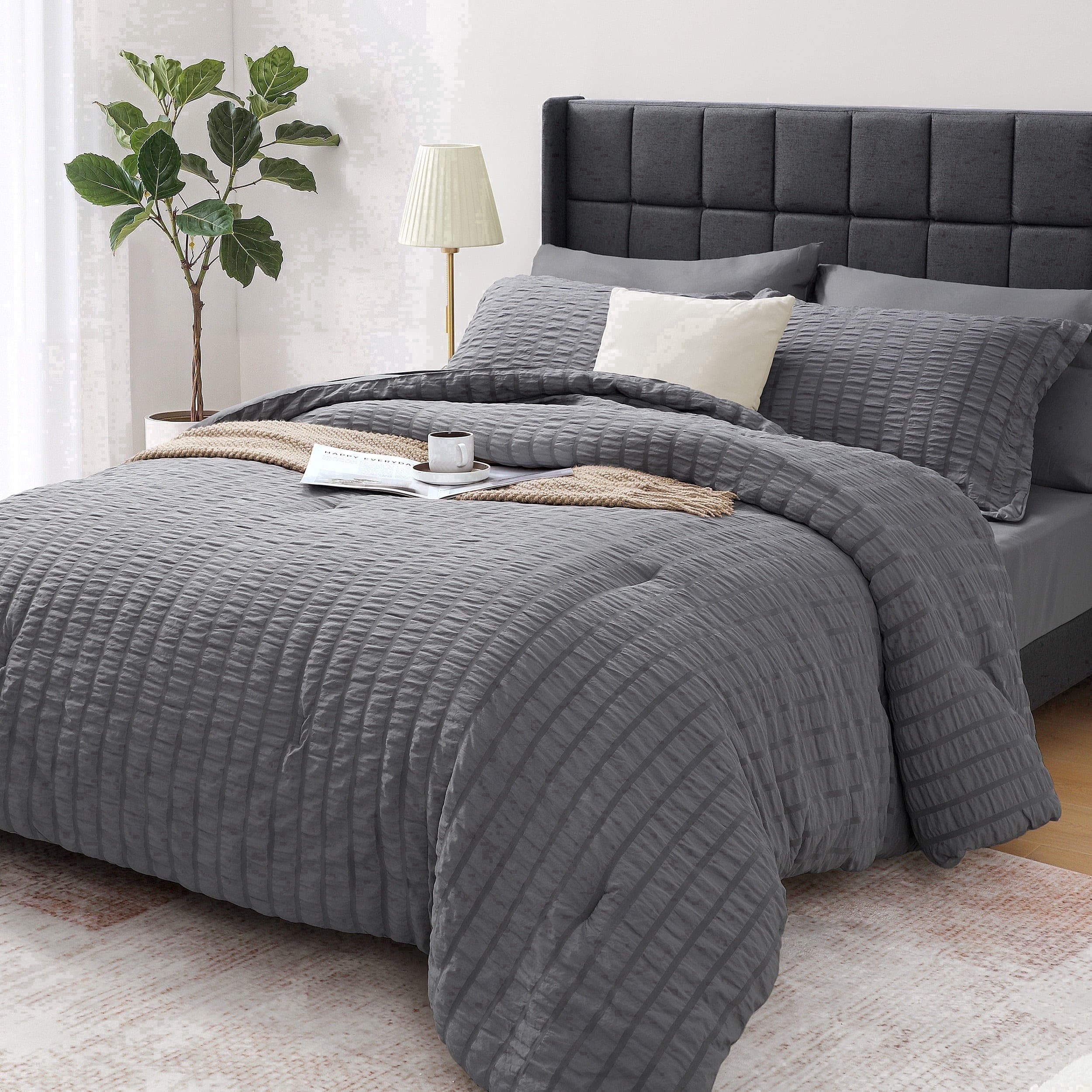 All-Season 7 Piece Queen Comforter Set, Bed in a Bag with Sheets, Pillowcases & Shams, All Season Soft Bedding, Cozy and Lightwe... - Cloud-Like Soft Lightweight Bed Comforter - Default Title