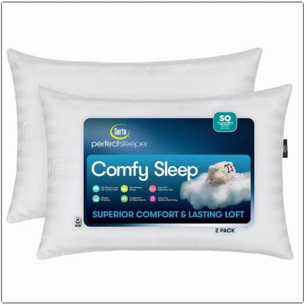Ergonomic Memory Foam Comfy Sleep Bed Pillow Queen Size, Pack of 2 - Orthopedic Shredded Foam Bed Pillow Set - Default Title