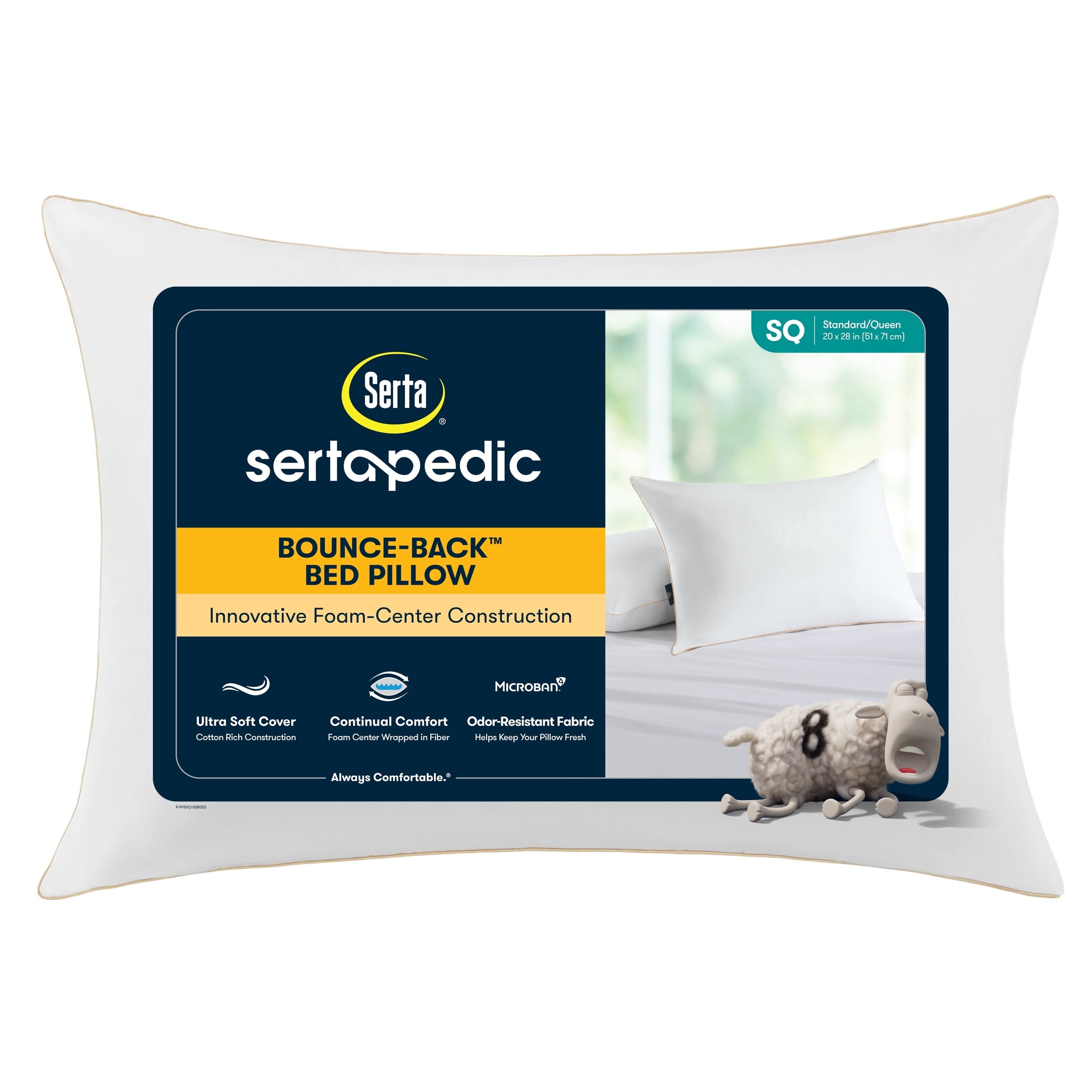 Hotel Collection pedic Bounce Back Standard/Queen Bed Pillow, Hypoallergenic Fill - Hotel Quality Plush Sleeping Pillows - Default Title
