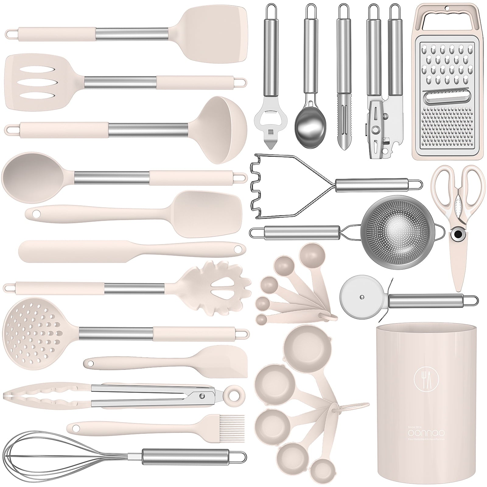 Heat-Resistant Silicone Cooking Utensils Set - Heat Resistant Silicone Kitchen Utensils for Cooking, Kitchen Utensil Spatula Set,BPA... - Durable Turner & Ladle Utensil Set for Home Chefs - Default Title