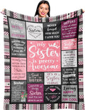 Reversible Sherpa Sister Gifts , Sisters Birthday Gift Idea, Best Sister Ever Gift for Women, Birthday Gifts for Sisters, Sis Soft Thro... - Cozy Fleece Throw Blanket for Couch & Bed - Default Title