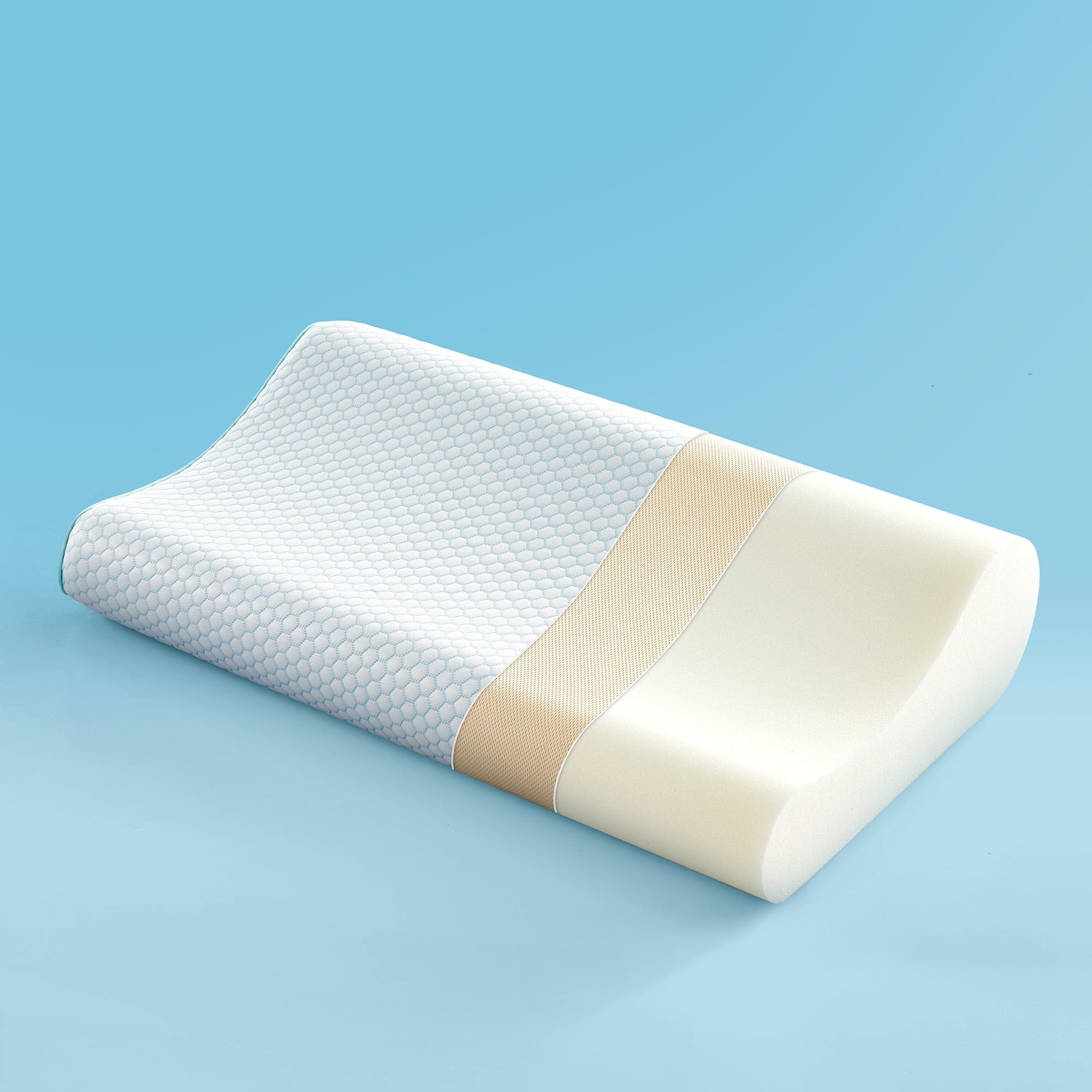 Hotel Collection Standard Cooling Memory Foam Pillow, Ergonomic Adjustable Orthopedic Contour Bed Pillows Neck Support for Side Back S... - Hotel Quality Plush Sleeping Pillows - Default Title