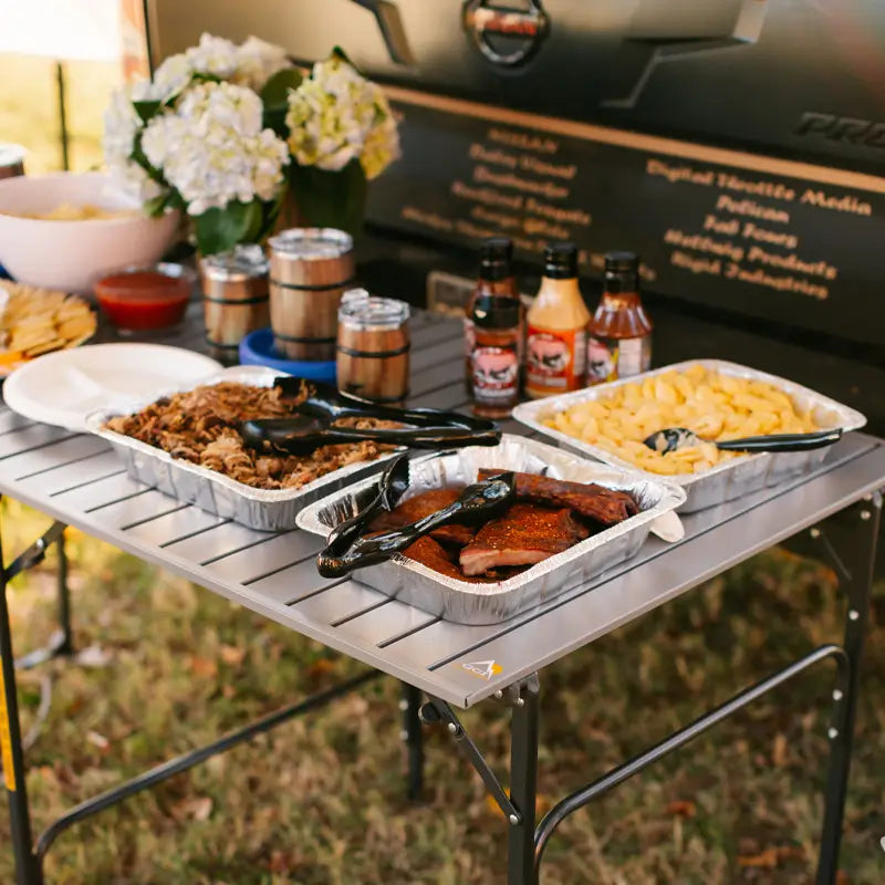 Portable Staging Slim-Fold Table - Choice 196 - Multi-Functional Heavy-Duty Grilling Table Counter Detail
