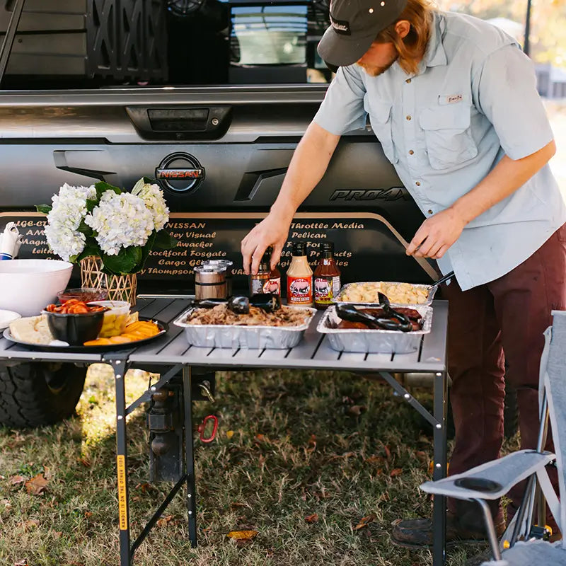 Portable Staging Slim-Fold Table - Choice 196 - Multi-Functional Heavy-Duty Grilling Table Counter Detail