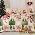 Heavyweight Warmth 3 Pcs Christmas Comforter Set, Bed in a Bag Wreath Snowman Queen/Full Size Xmas Bedding Set Fitted Pillowcases for Adult - Hypoallergenic Ultra-Fluffy Quilt for Winter - Default Title