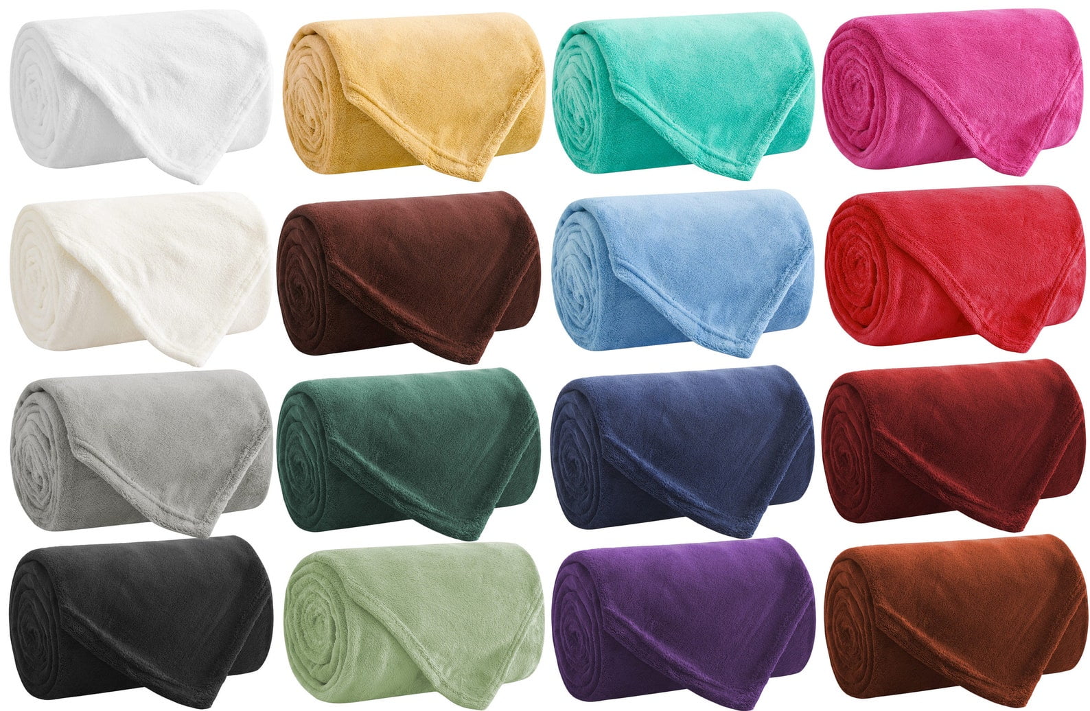 Cozy Fleece Soft Throw Blankets - Multipurpose - Throw, Twin, Full, Queen, King - 17 DIFFERENT Colors! - Super Soft Reversible Sherpa Flannel Blanket - Default Title