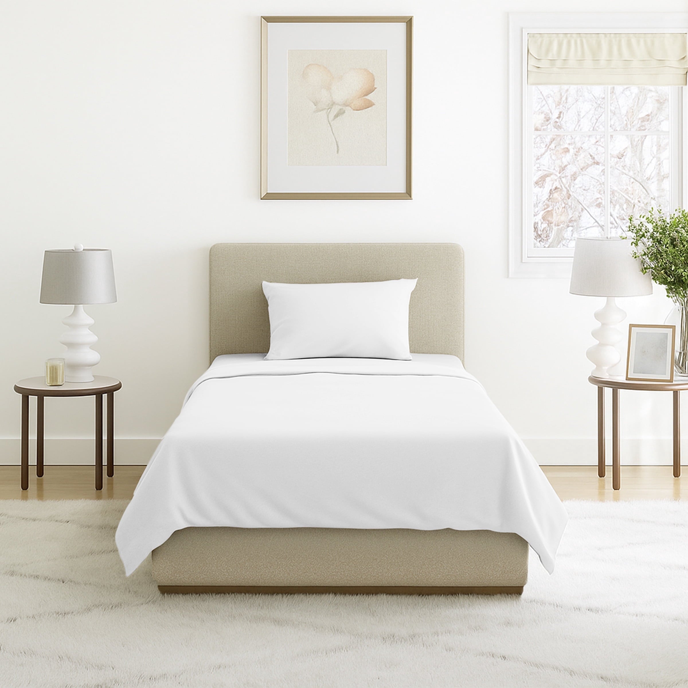 Ultra-Soft Set- 3 Piece Bed Linens-Fitted & Flat s, Plus A Pillowcase-Wrinkle, Stain & Fade Resistant (Twin, White) - Premium Ultra-Soft Pillowcase Pair for Sleeping - Default Title