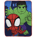 Reversible Sherpa Spidey & His Amazing Friends Kids Throw, 46 x 60, Microfiber, Blue, Marvel - Super Soft Reversible Sherpa Flannel Blanket - Default Title