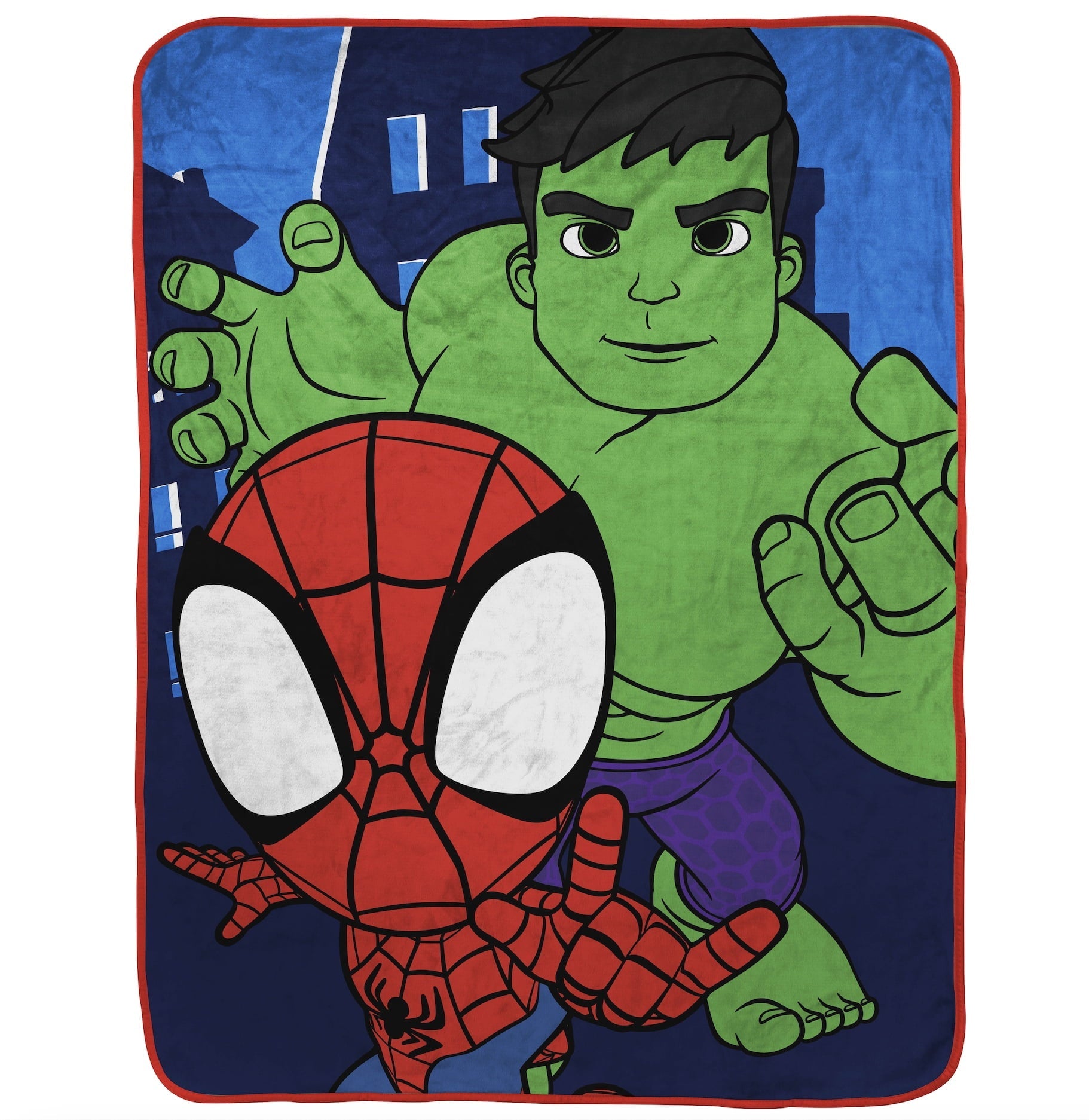 Reversible Sherpa Spidey & His Amazing Friends Kids Throw, 46 x 60, Microfiber, Blue, Marvel - Super Soft Reversible Sherpa Flannel Blanket - Default Title