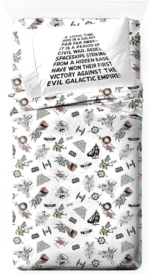 Breathable Luxury T-Shirt Comic 3 Piece Twin Size Bed Sheets Set - Disney Space Theme Bedding - Cooling Hotel Quality Bedding Sheets and Pillowcases - Default Title