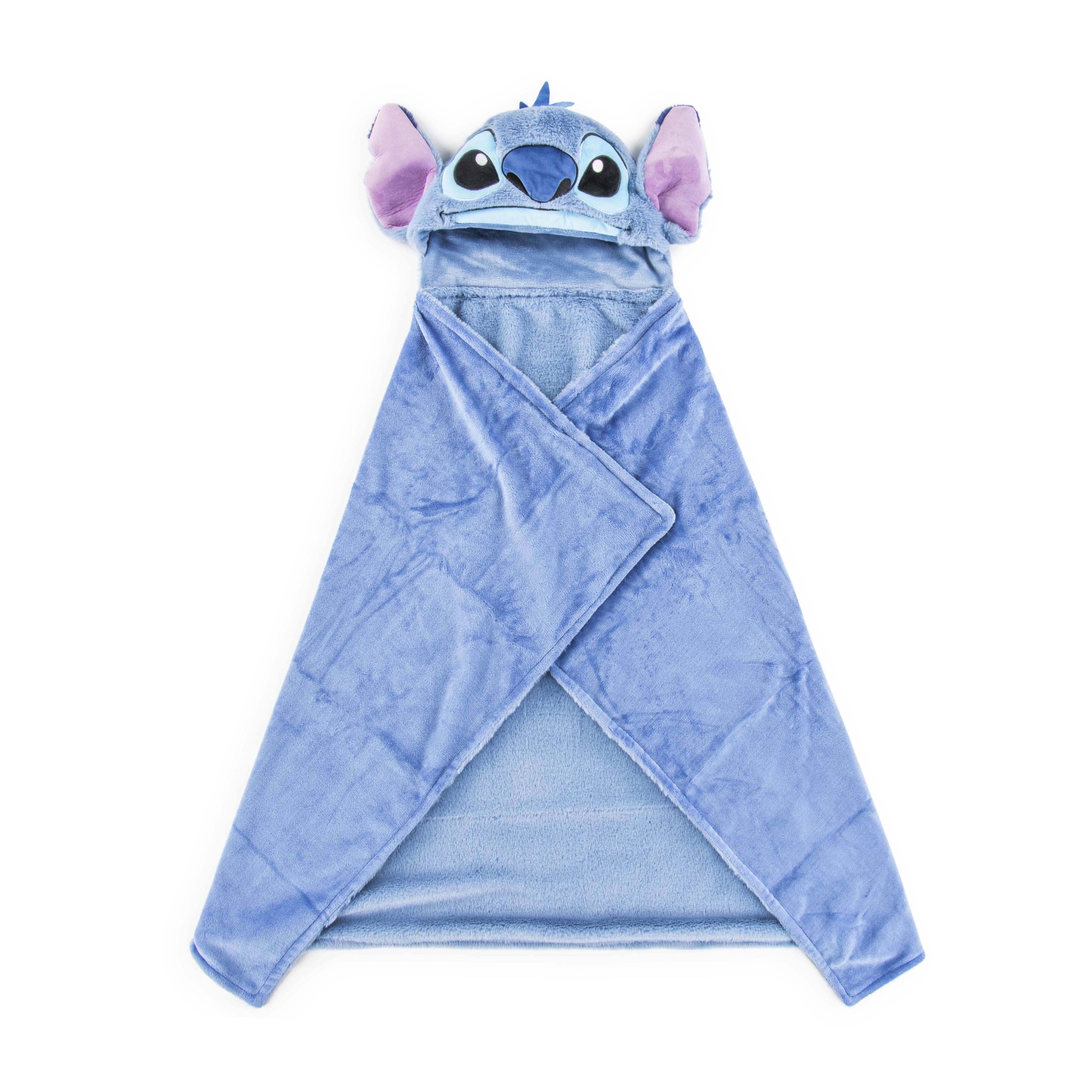 Cozy Fleece Stitch Kids Hooded Silk Touch Throw Blanket, Polyester Faux Fur, Blue, 54" x 40" - Luxury Knitted Decorative Throw Blanket with Fringes - Default Title