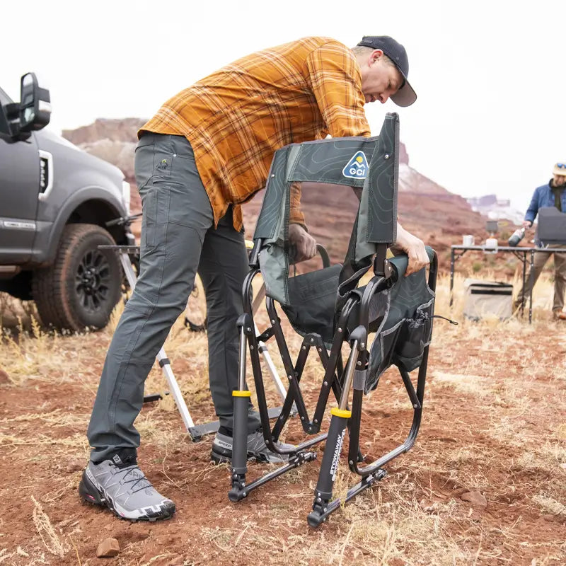 Heavy-Duty Freestyle Stowaway Rocker - Choice 794 - RoadTrip Rocker Smooth Motion Camp Chair Detail