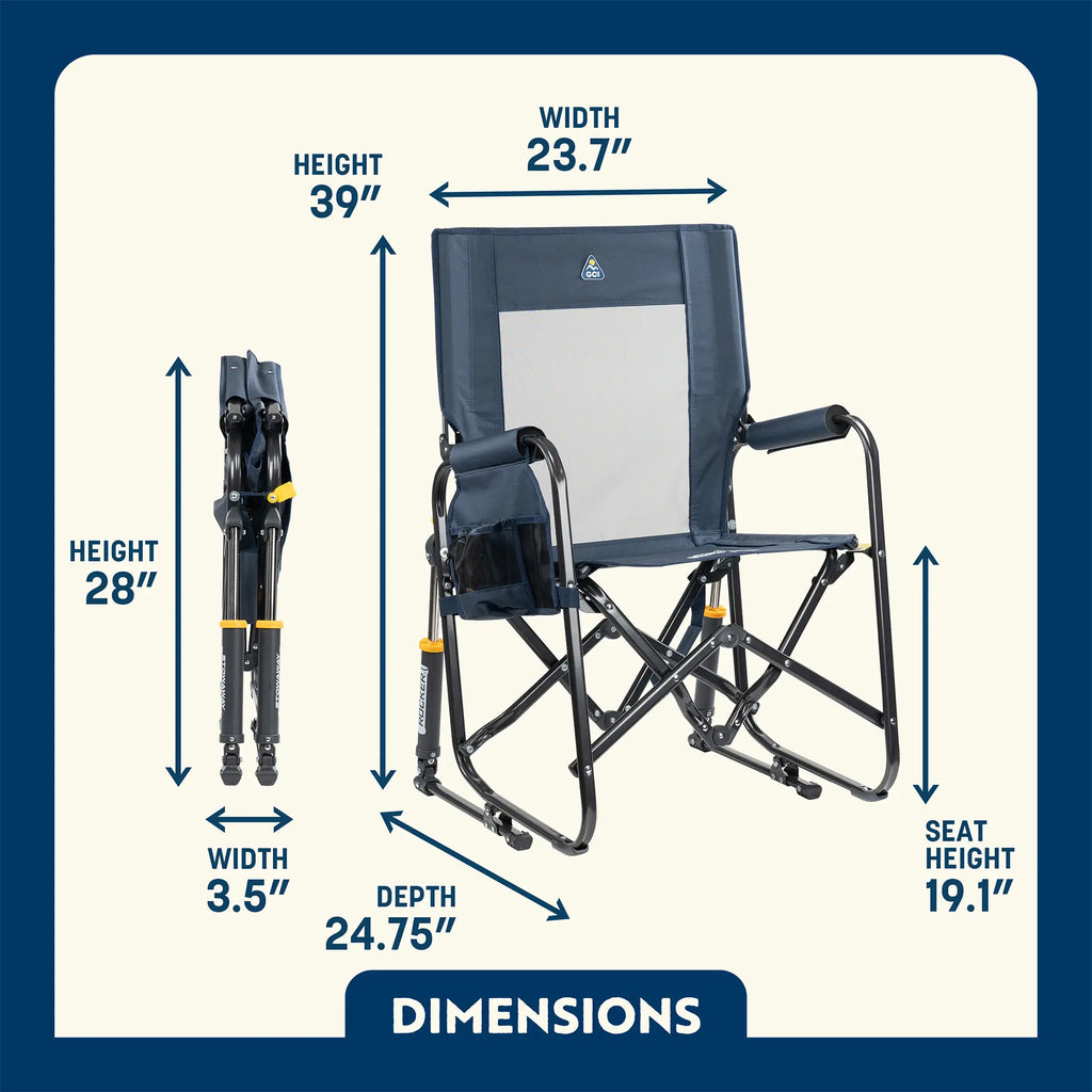 Smooth Motion Stowaway Rocker with Storage Pouch - Choice 573 - RoadTrip Rocker Smooth Motion Camp Chair Detail