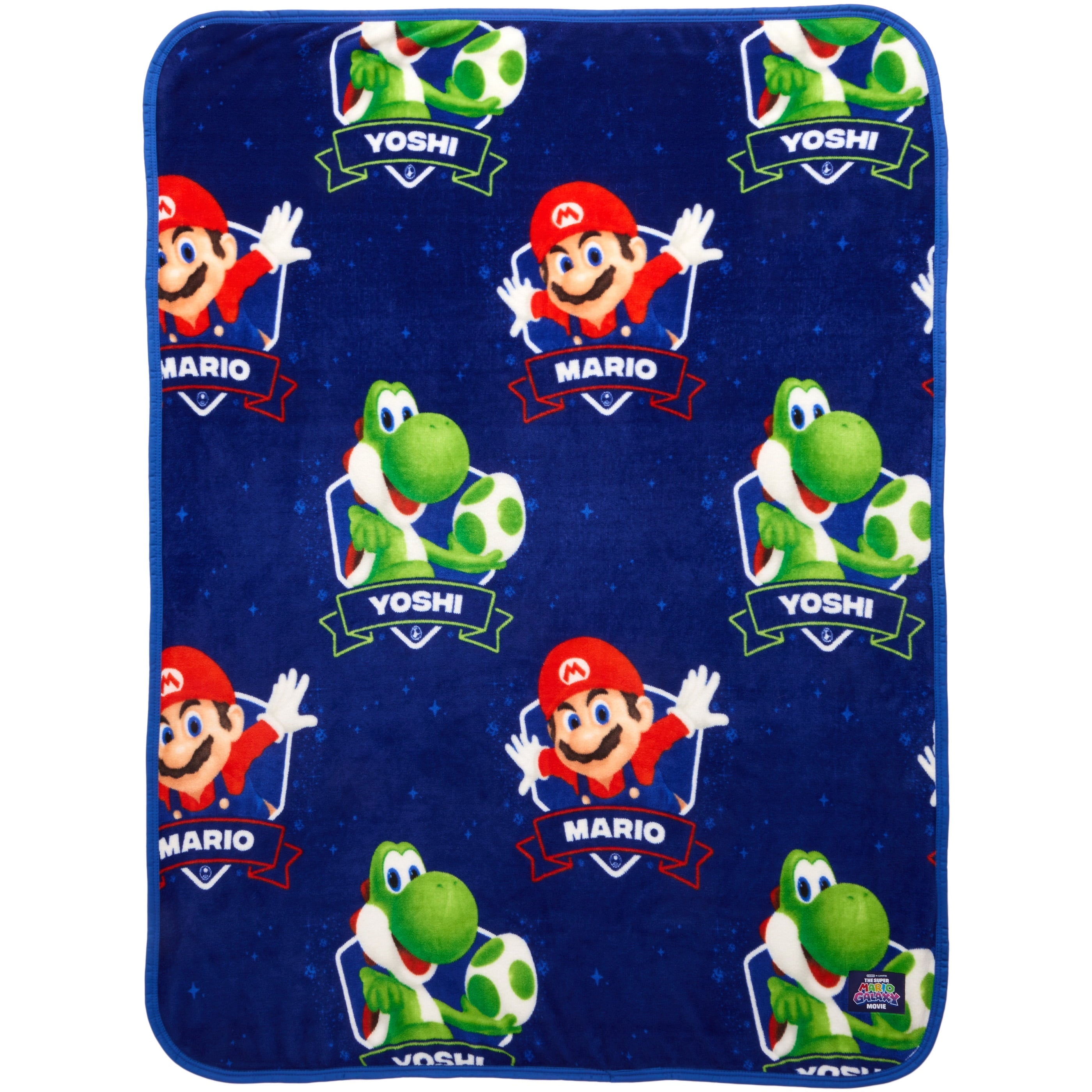 Decorative Knitted Galaxy Movie Kids Blue Print Fleece Throw Blanket, 46 x 60 - Lightweight Plush Warm Blanket for All Seasons - Default Title