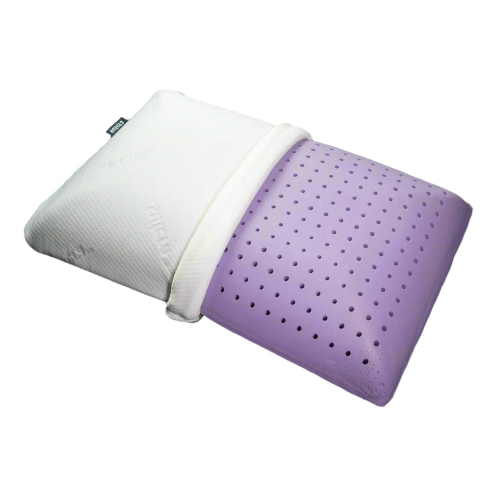 Hotel Collection Plush Zen Bed Pillow, Lavender Scented Cooling Adaptive Memory Foam Queen - Orthopedic Shredded Foam Bed Pillow Set - Default Title