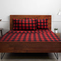 Premium Egyptian Cotton Buffalo Plaid Black and Red 4 Piece Bed Sheet Set - Twin - Breathable Egyptian Cotton Flat & Fitted Sheets - Default Title