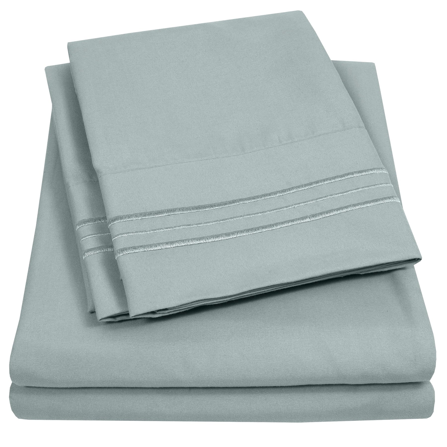Cooling Sateen 1800 Series Classic 4-Piece 1800 Thread Count 100 GSM Bed Sheet, Queen - Premium Ultra-Soft Pillowcase Pair for Sleeping - Default Title