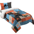 Luxurious Quilted Kids 2 Piece Blue Orange Reversible Dinosaur Comforter and Pillowcase set, Twin/full - Cloud-Like Soft Lightweight Bed Comforter - Default Title