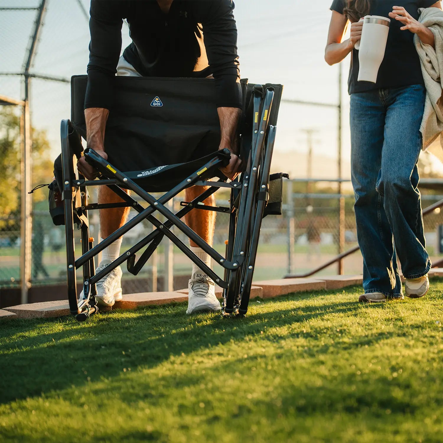 Heavy-Duty Freestyle Tandem Rocker - Choice 227 - Freestyle Rocker Portable Outdoor Folding Chair Detail
