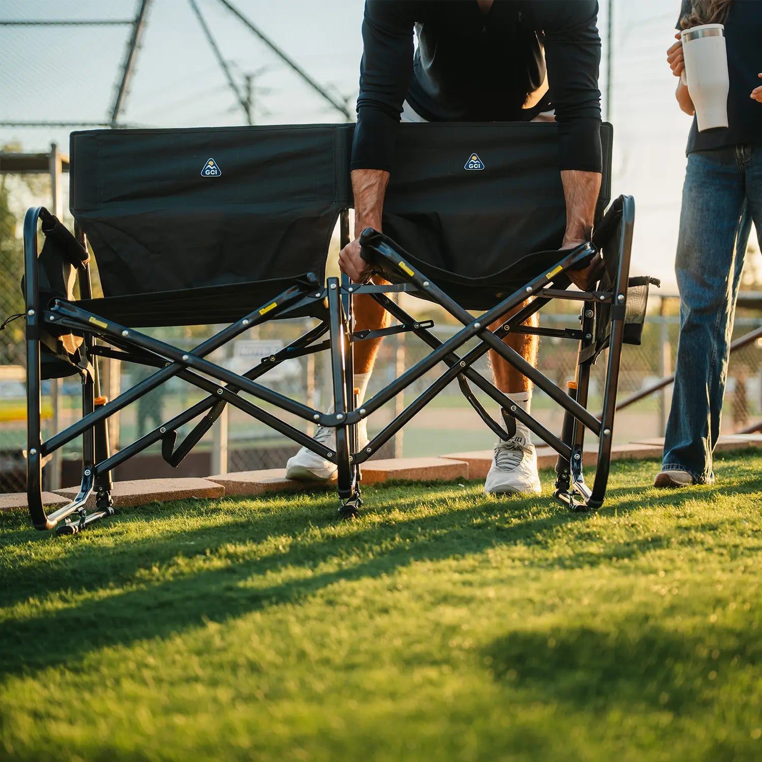 Heavy-Duty Freestyle Tandem Rocker - Choice 227 - Freestyle Rocker Portable Outdoor Folding Chair Detail