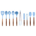 Chef-Quality 10-Piece Silicone and Acacia Wood Handle Cooking Utensils Set, Blue - Heavy Duty Stainless Steel Kitchen Shears - Default Title