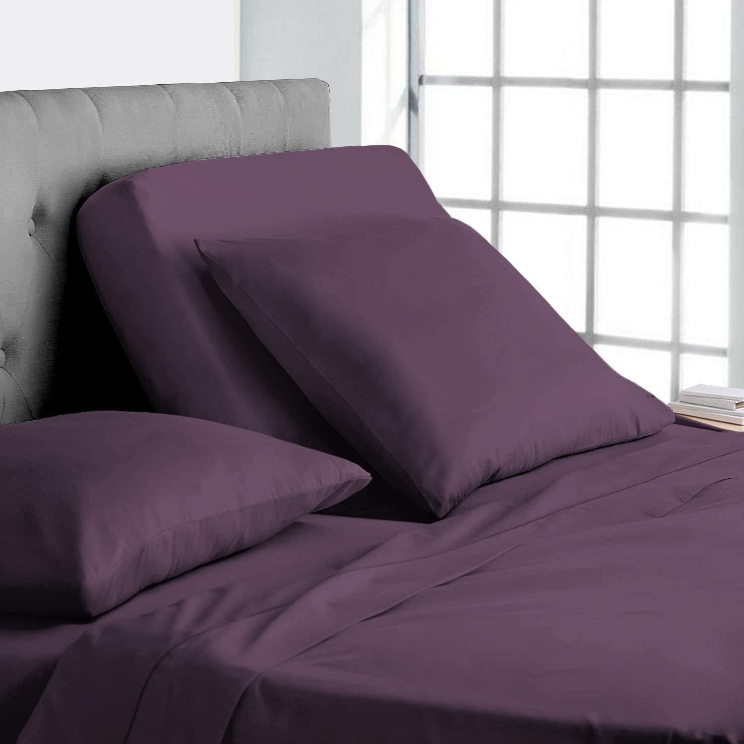 Wrinkle-Resistant Top Split-King: Adjustable King Bed Sheets - Bed Sheet Set - 100% Egyptian Cotton - 800 Thread Count - 15 Inch Deep P... - Premium Ultra-Soft Pillowcase Pair for Sleeping - Default Title