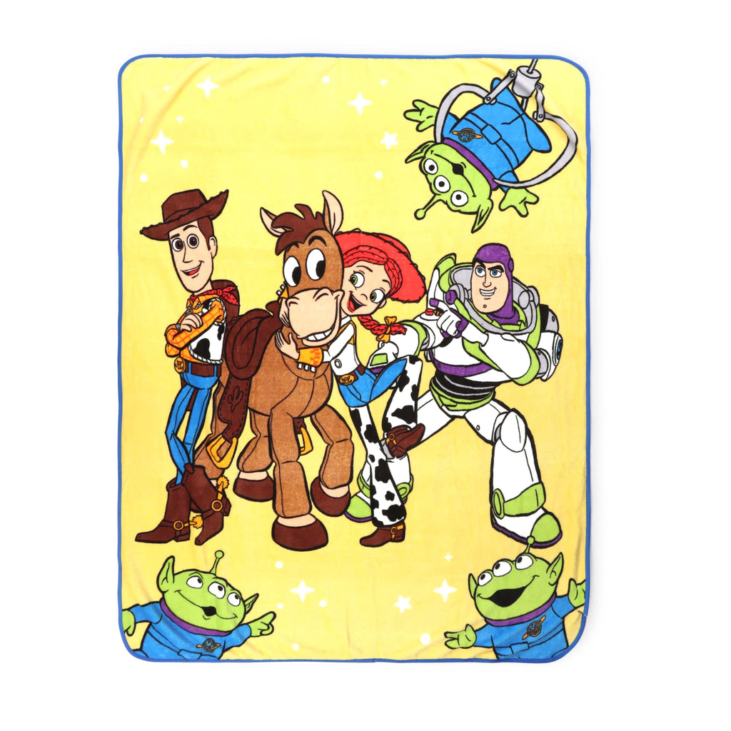 Cozy Fleece Space Kids Throw Blanket, Soft Coral Fleece, Yellow, 46" x 60" - Cozy Fleece Throw Blanket for Couch & Bed - Default Title
