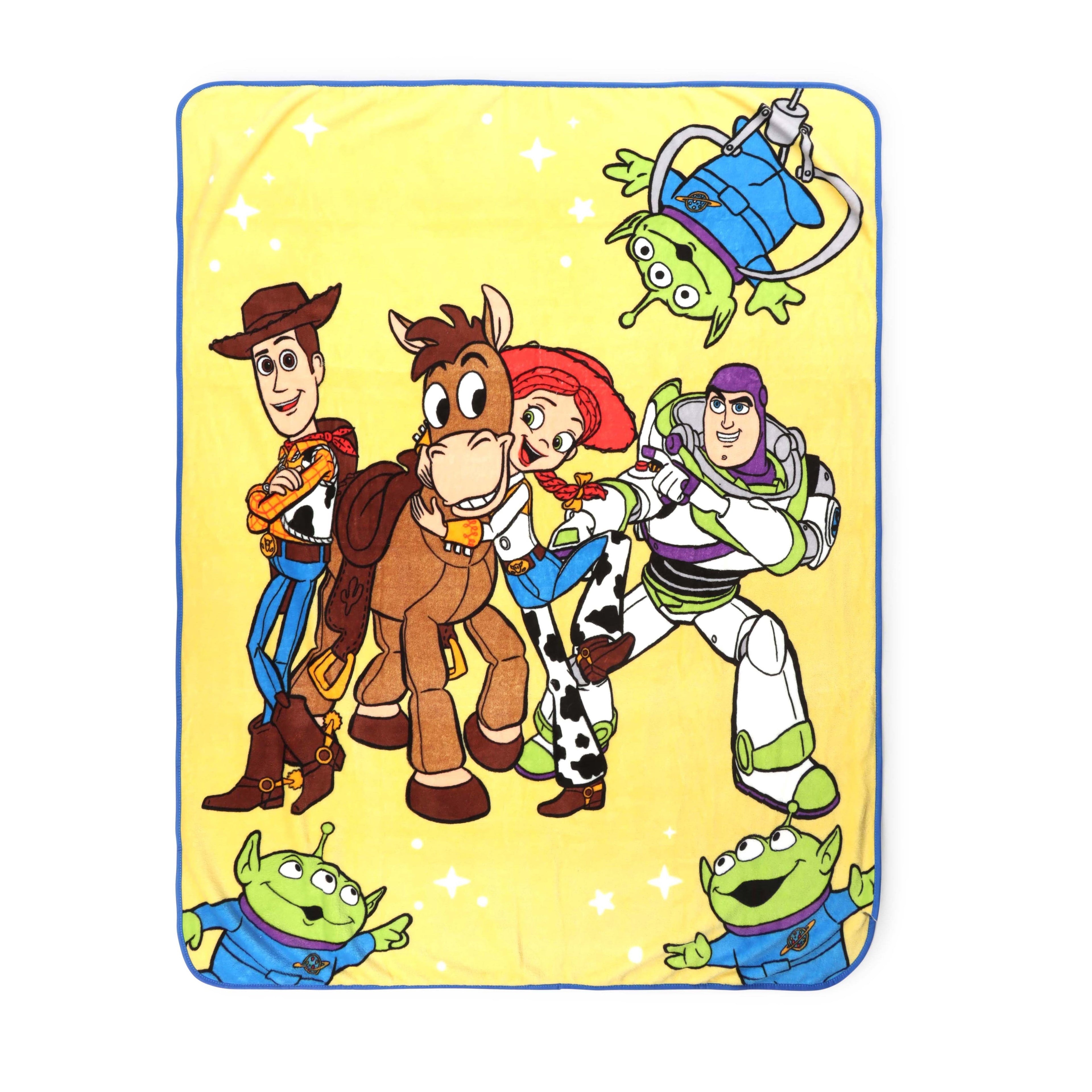 Cozy Fleece Space Kids Throw Blanket, Soft Coral Fleece, Yellow, 46" x 60" - Cozy Fleece Throw Blanket for Couch & Bed - Default Title