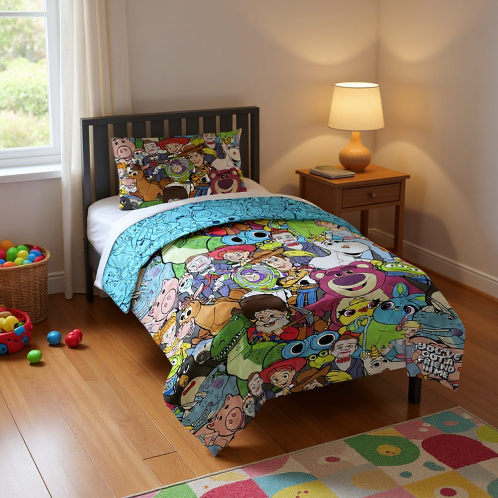 All-Season You've Got a Friend Reversible Comforter and Pillowcase Set, Twin/Full, Kids Bedding - All-Season Down Alternative Comforter Insert - Default Title