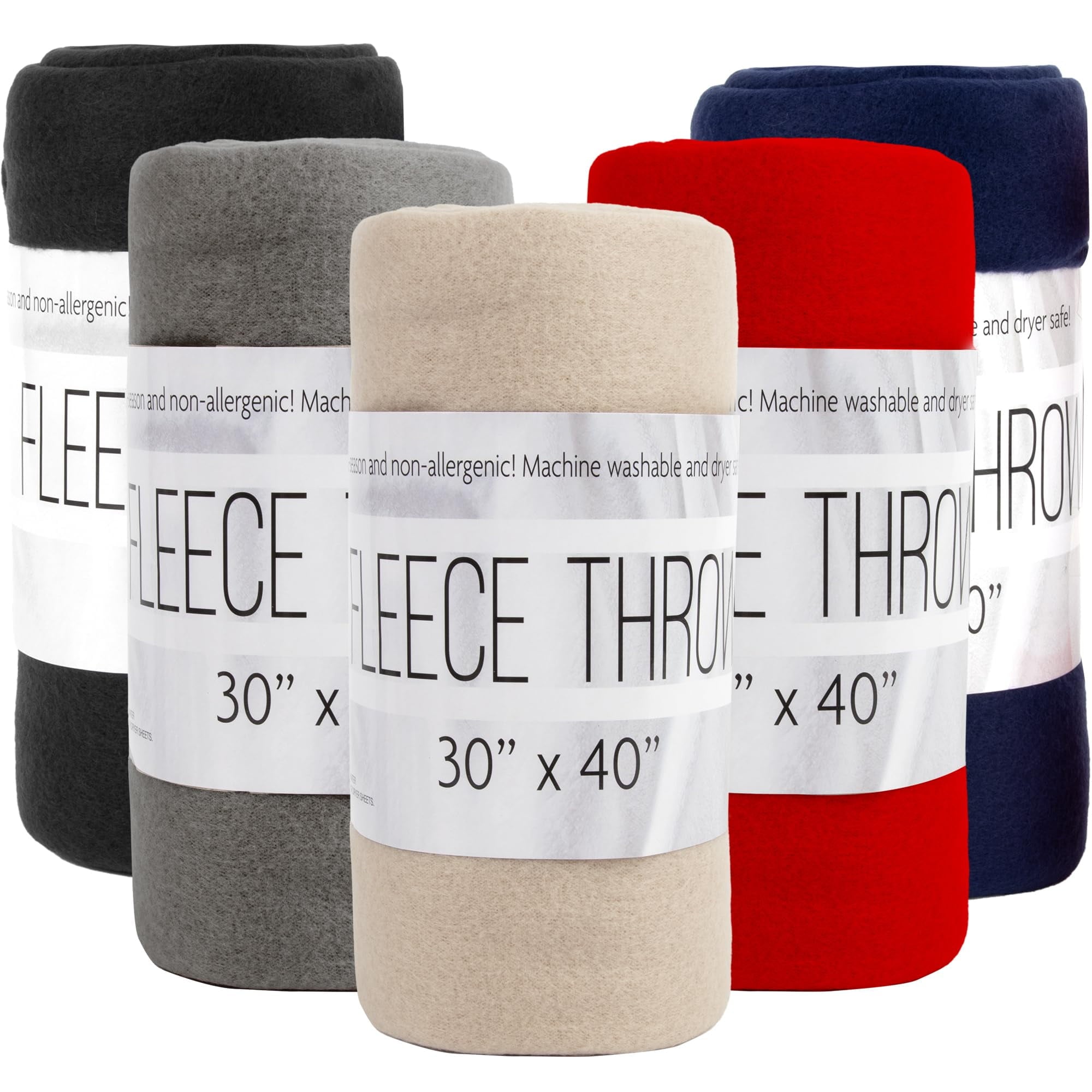 Super Soft Flannel 24 pack Adult Soft Fleece 40"L x 30"L Twin Throw Blankets for Homeless, Wedding Favors, Home in Assorted Colors - Super Soft Reversible Sherpa Flannel Blanket - Default Title