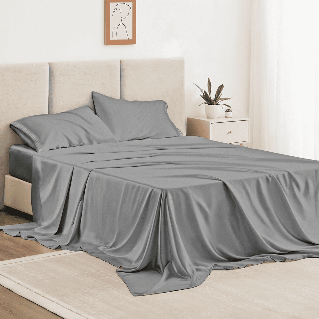 Cooling Sateen Twin Bed Sheet Set 3 Piece, Hotel Luxury Super Soft 1800 Series Microfiber Bed Sheets Set, Wrinkle Free Breathable, U... - Cooling Hotel Quality Bedding Sheets and Pillowcases - Default Title