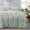 Fluffy Down Alternative 3 Pieces Sage Green Queen Size Comforter Sets, Cute Flowers Botanical Lightweight Soft Bedding Set with 2 Pillow Shams - Hypoallergenic Ultra-Fluffy Quilt for Winter - Default Title
