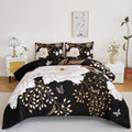 Heavyweight Warmth Black Floral Comforter Set Queen, Printed Comforter White Flowers Butterfly Bedding Set, 3 Pieces Botanical Reversibl... - All-Season Down Alternative Comforter Insert - Default Title