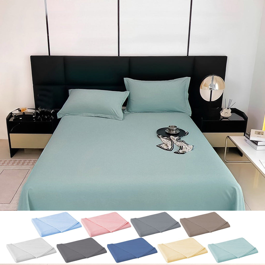 Wrinkle-Resistant Under $5 Clearance! InsCrazy Bed Sheet, 100% Cotton Household Solid Color, Soft and breathable Bed Sheet Piece 66 x 96" - Premium Ultra-Soft Pillowcase Pair for Sleeping - Default Title