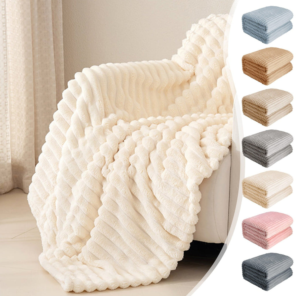 Decorative Knitted Flannel Throw Blanket, Extra Large Fleece Blanket, Super Cozy Soft Blankets for Couch Bed, Fall Winter Throw Blanke, ... - Lightweight Plush Warm Blanket for All Seasons - Default Title
