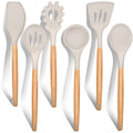 Durable Steel Kitchen Utensils Set of 6, Silicone Cooking Utensils with Wooden Handle, Non-Stick Cookware & Heat Resistant, Include... - Professional Kitchen Tool for Culinary Enthusiasts - Default Title