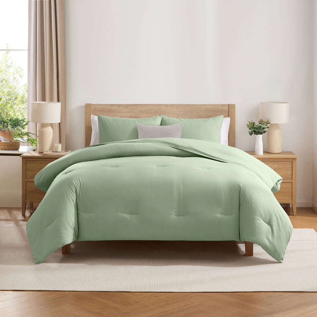Fluffy Down Alternative Comforter Sets, All Season Lightweight Solid Queen Comforter Set, 3-Pc Bedding Sets, Sage Green - All-Season Down Alternative Comforter Insert - Default Title