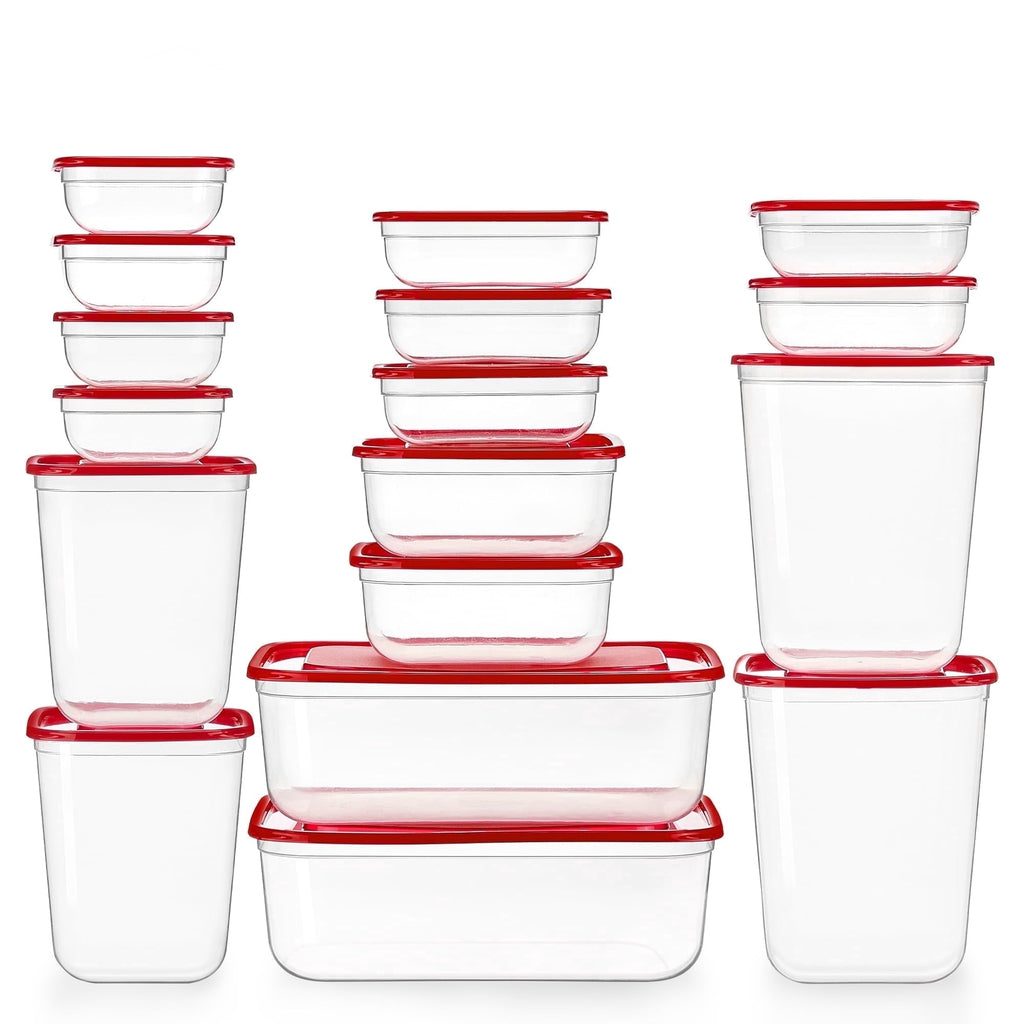 Whimsical Doughnut 34 Pieces Meal Prep Containers, 7-Size ，Plastic Food Storage Containers with Lids for Lunch,Leftover - Playful Star & Heart Shaped Geometric NeeDoh - Default Title