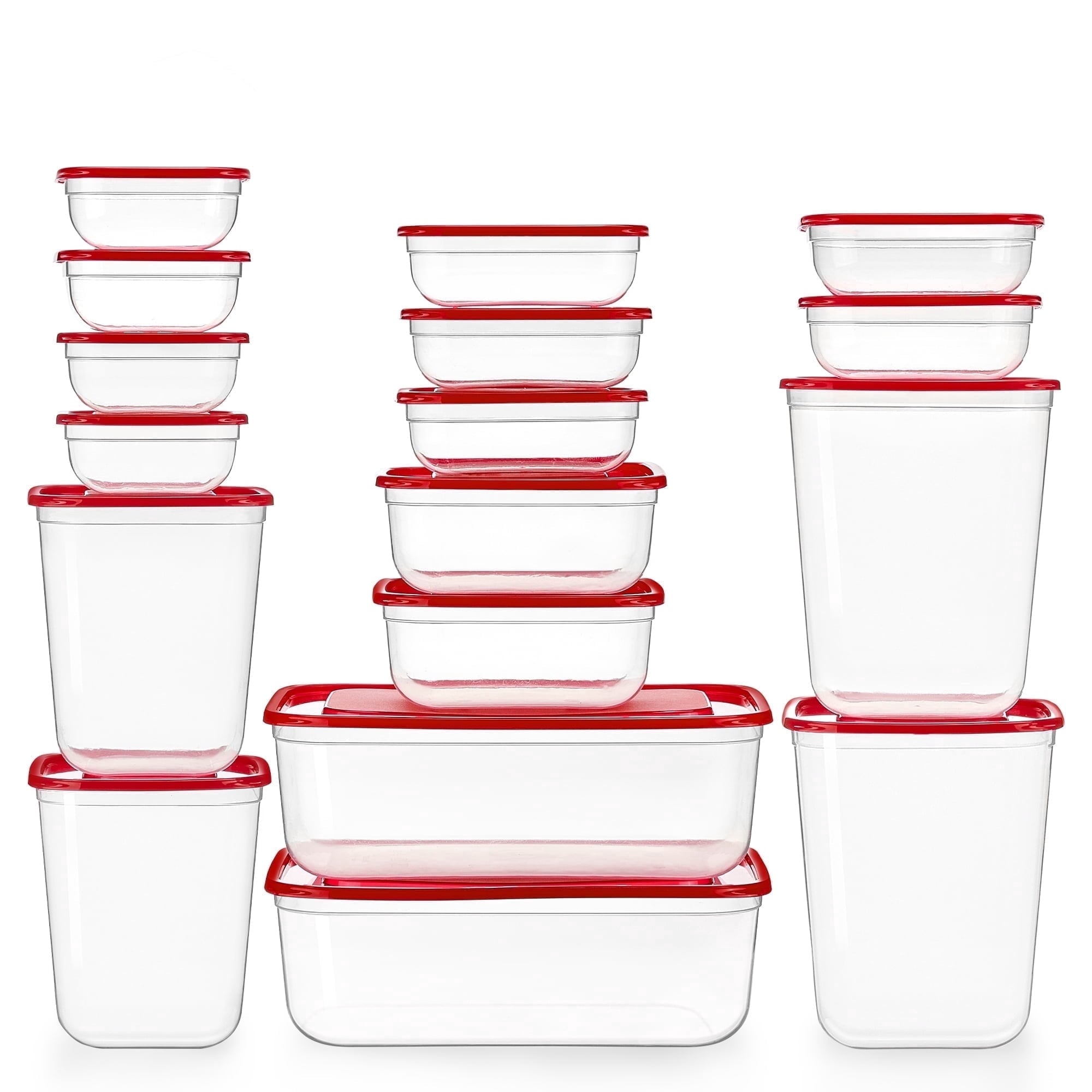 Whimsical Doughnut 34 Pieces Meal Prep Containers, 7-Size ，Plastic Food Storage Containers with Lids for Lunch,Leftover - Playful Star & Heart Shaped Geometric NeeDoh - Default Title