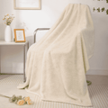 Reversible Sherpa Ultra Soft Throw Blanket, Warm Cozy Blankets for Couch Bed Chair, Breathable and Lightweight Blankets for All Seasons... - Luxury Knitted Decorative Throw Blanket with Fringes - Default Title