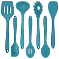 Seamless One-Piece 7-Piece Silicone Cooking Utensils Set, Blue Kitchen Utensils, Non-stick Gadgets Tools Include Slotted Turner, Soup La... - Premium Stainless Steel Cooking Utensil for Non-Stick Pots - Default Title