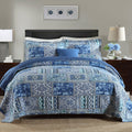 Hypoallergenic Cloud Quilt Comforter Cotton Bedding Set With Shams, Vintage Blue, King - Cloud-Like Soft Lightweight Bed Comforter - Default Title