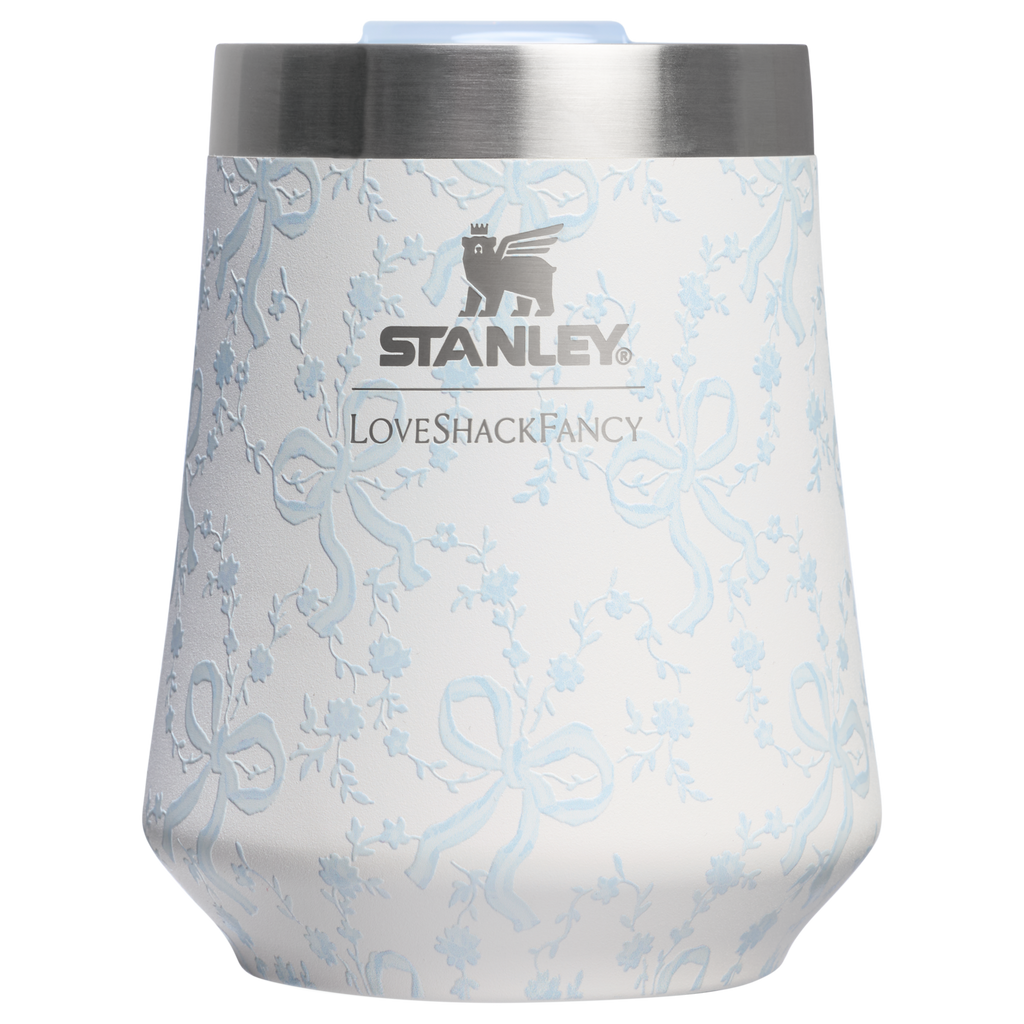 Shatterproof Luxury Stanley 1913 x LoveShackFancy Holiday The Reserve Wine Tumbler Set | 2-pack D205C - Premium Insulated Egg-Shaped Wine Glass for Outdoors Detail