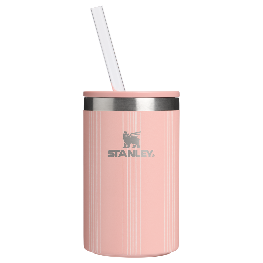 Leak-Proof Insulated The Everyday Can Cooler Cup D353P - Compact All-Weather Soft-Sided Cooler Backpack - Peach Rose Picnic Stripe