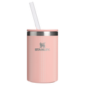 Leak-Proof Insulated The Everyday Can Cooler Cup D353P - Compact All-Weather Soft-Sided Cooler Backpack - Peach Rose Picnic Stripe