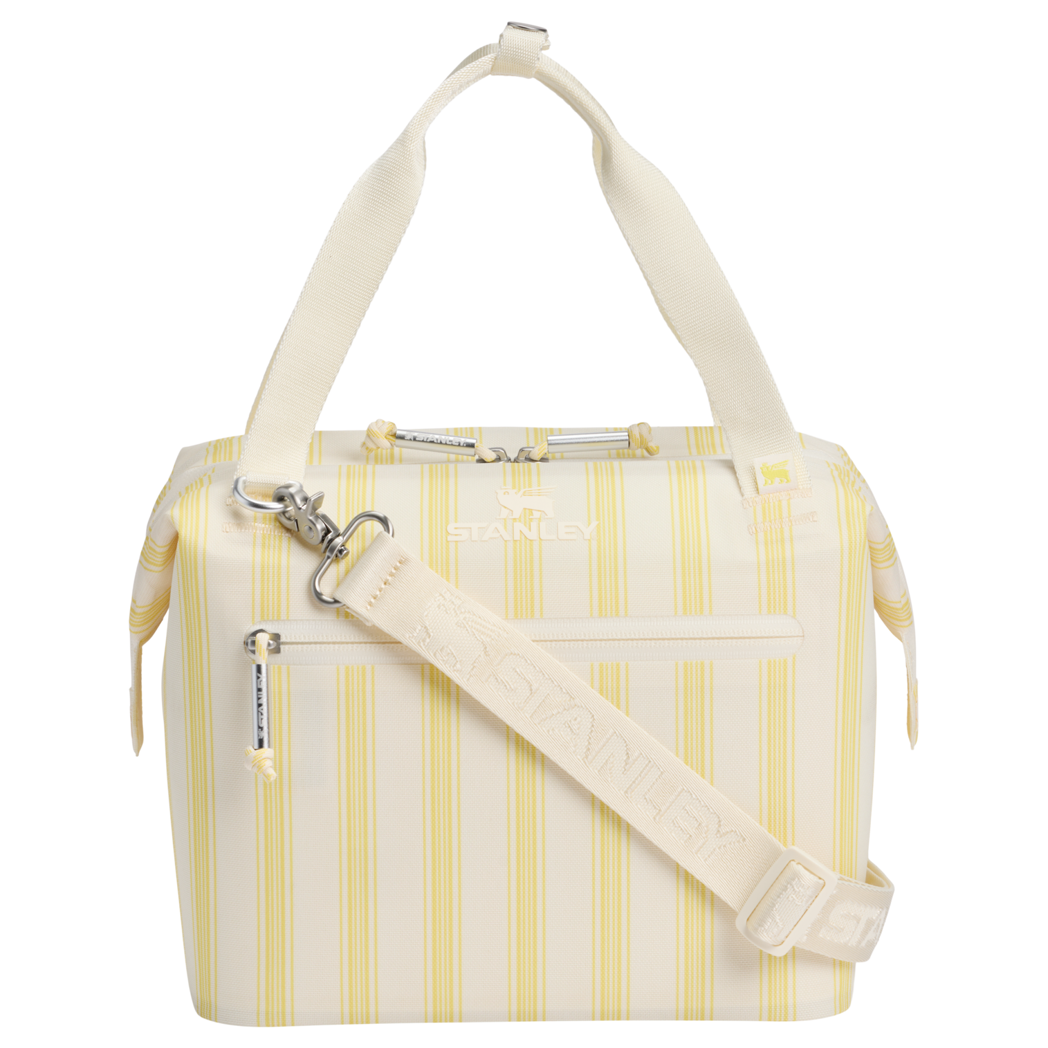 Premium All-Weather The All Day Julienne Mini Cooler D349V - Leak-Proof Insulated Mini Cooler Bag for Lunch - Cream Picnic Stripe