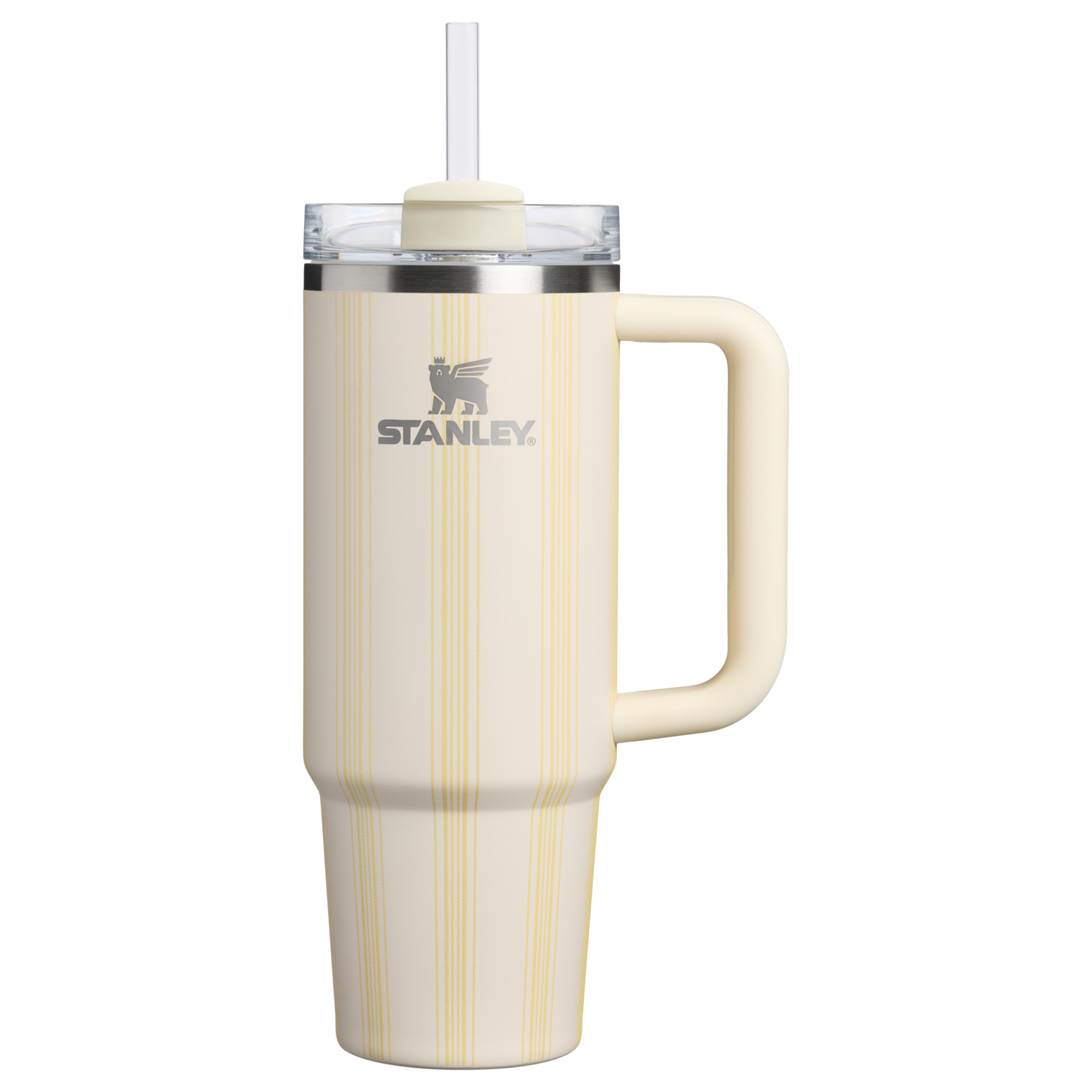 Splash-Resistant FlowState The Quencher H2.0 Flowstate Tumbler D343V - 40oz Large Capacity Car-Cup Friendly Quencher - Cream Picnic Stripe