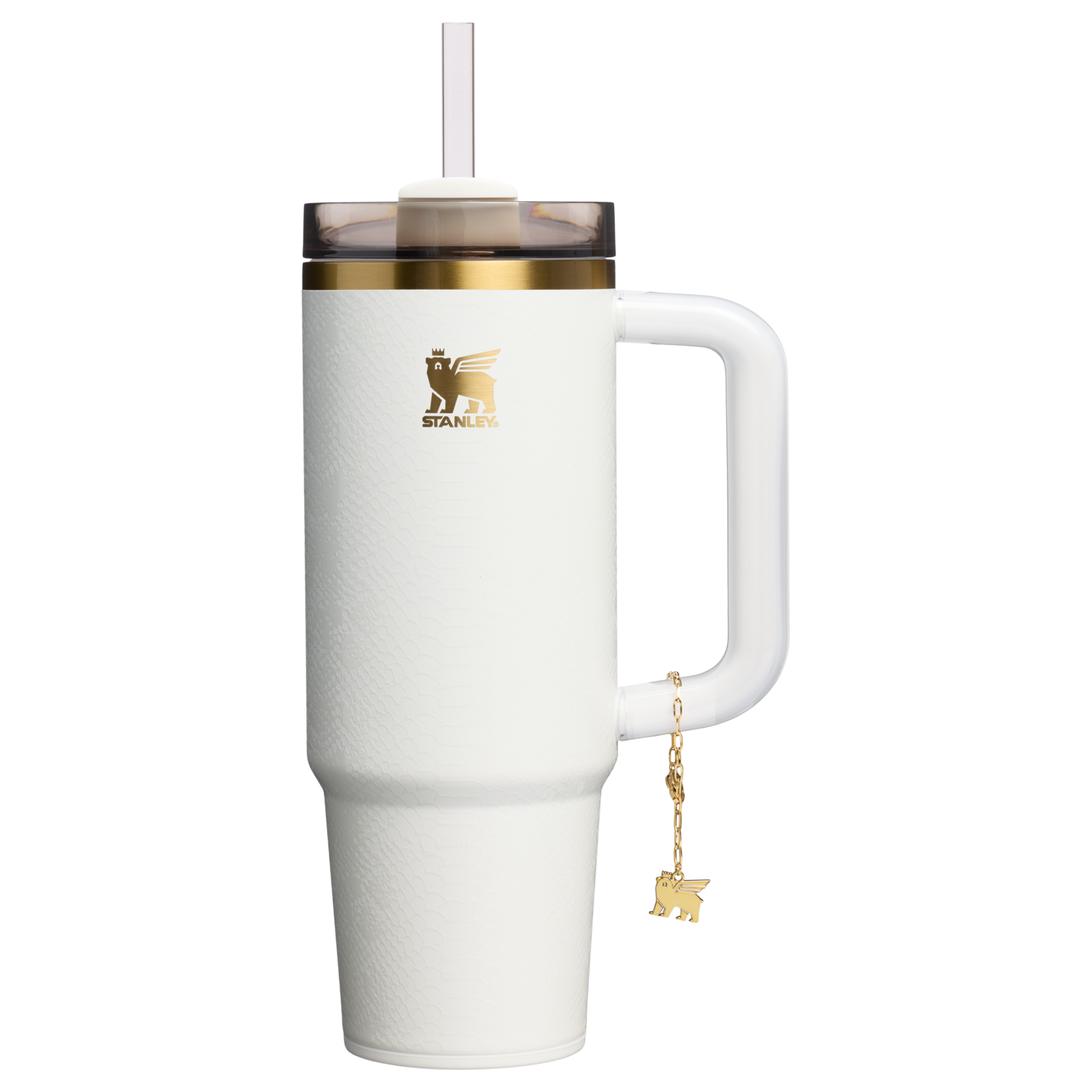 Insulated Travel The Quencher Luxe H2.0 Flowstate Tumbler D171F - Double-Wall Vacuum Insulated Travel Tumbler with Straw - Pale Stone Snakeskin