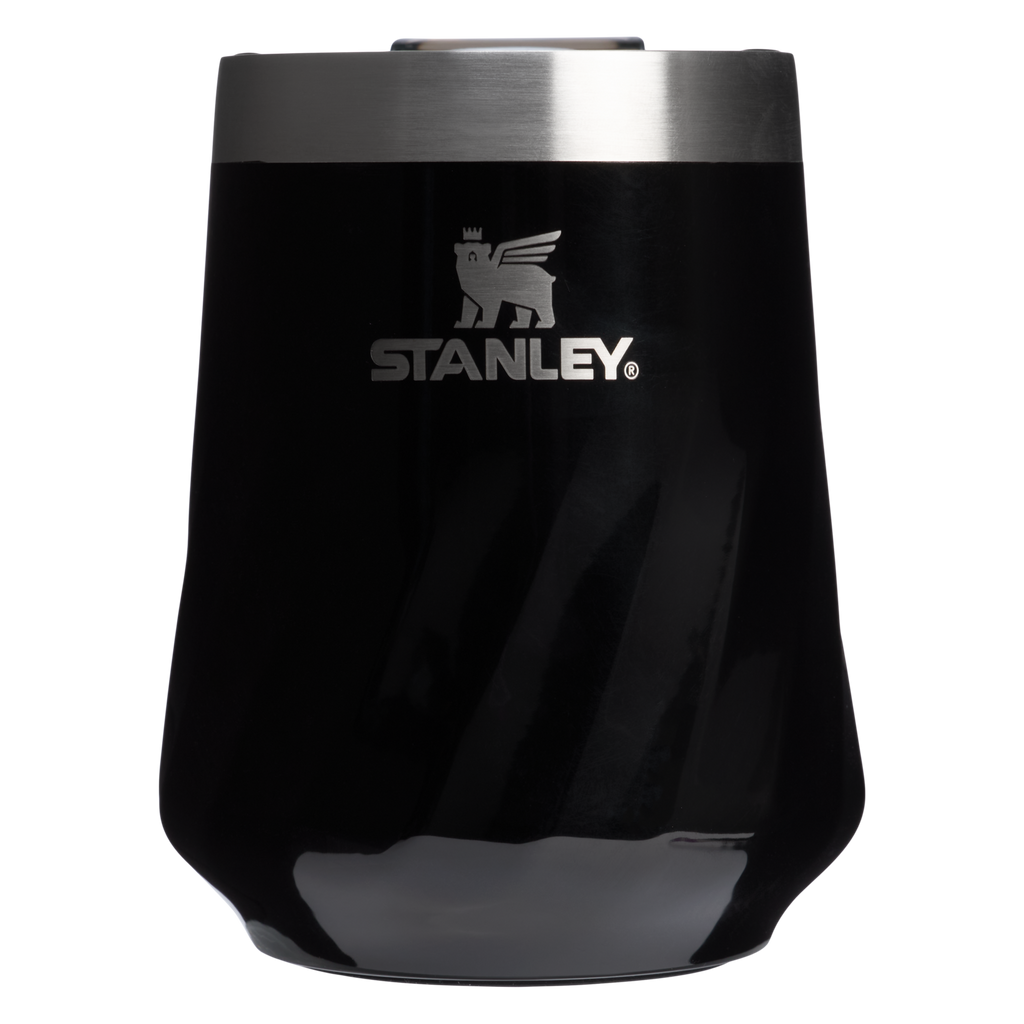 Premium Matte The Textured Reserve Wine Tumbler D141Z - Elegant Stemless Vacuum Insulated Wine Tumbler - Black Gloss